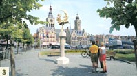 Diksmuide town sign and square