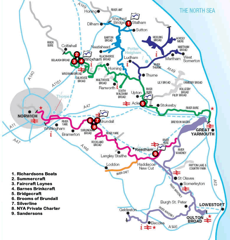 Norfolk Broads map